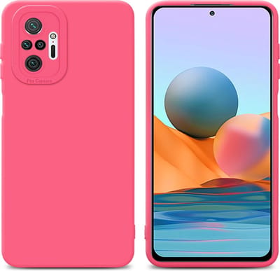 Cadorabo Hoesje geschikt voor Xiaomi RedMi NOTE 10 PRO in FLUID ROOD - Beschermhoes gemaakt van flexibel TPU silicone Cover Fluid Case