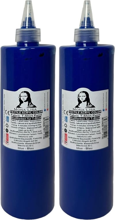 Südor Textielverf 1000 ml, blauw.Wasbestendige textielverf voor lichte stoffen. Wasmachinebestendig, wasbestendig. Fixatie door strijken (2 x 500 ml)