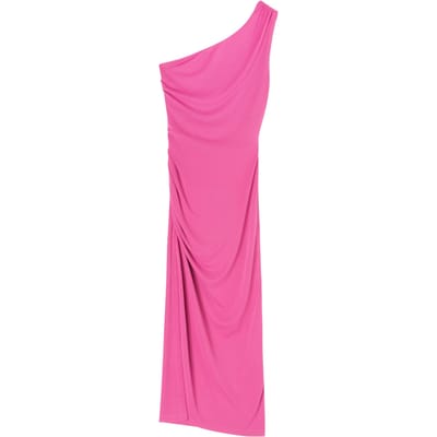 Motivi One-shoulder Dress With Gathers Fucsia Maat: XS | Midi Jurken Outlet | Dames | Roze