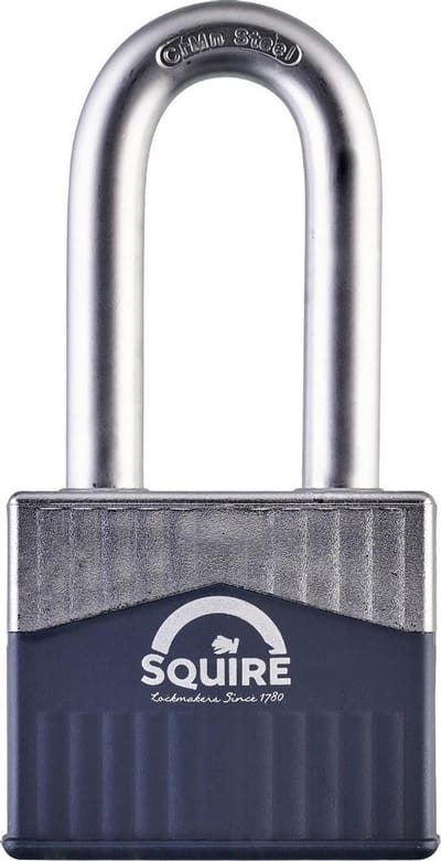 Squire Warrior 65/2.5 - Hangslot - Slot met sleutel - Zeer robuust slot - Voor binnen en buiten - 65 mm - Hoge beugel 63 mm - CEN3