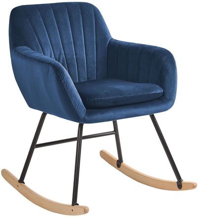 LIARUM - Schommelstoel - Marineblauw - Fluweel