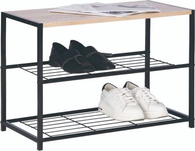 Schoenenrek Zwart - Ruimtebesparende Schoenenkast voor Hal, Entree, Slaapkamer en Woonkamer