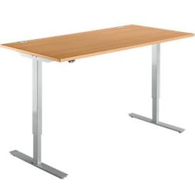 Schäfer Shop  Select Bureautafel START UP, eentraps elektr. in hoogte verstelbaar, B 1600 mm, beuken/blank aluminium