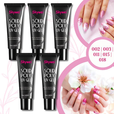 Guardian Beauty Solid Polygel Set - Skywei #02, #03, #011, #015, #018 - 60ml - Nagelverlengingsgel