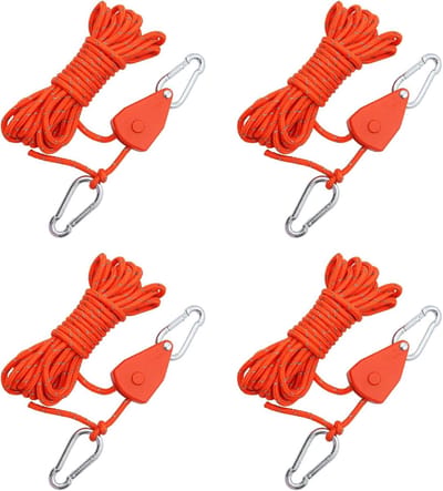 Pack of 4 Guy Ropes with Cable Tensioner, 4 mm x 4 m, Reflective Guy Ropes, Rope with Cable Tensioner, Tent Rope with - ShopVlot