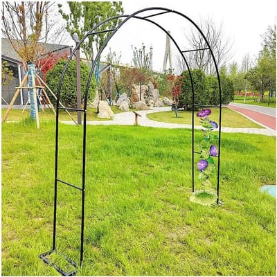 Tuinboog Metaal - Rozenboog Klimplant - Tuin Decoratie - Verstevigd Stalen Frame - Tot 350cm Breed - Zwart