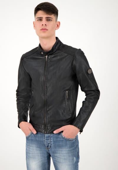 Urban 5884 Shawn Heren Leren Bikerjas – 100% Lamsleer – Zwart 2XL