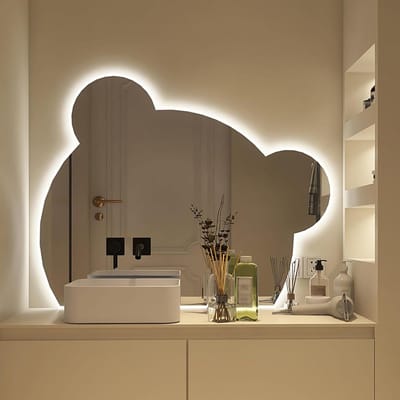 Wandspiegel met Lichten - Make-up spiegel Decoratieve spiegel - Make-up aanbrengen - Instelbare helderheid - 60x75cm - Stijl 02