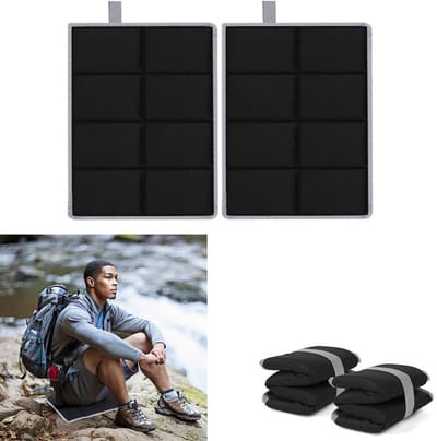 2 stuks - Opvouwbare waterdichte speelplaatsmat - Kinderzitjemat - Campingzitjemat - Draagbare wandelmat - zwart - Geschikt voor tuin, stadion, wandelen en kamperen