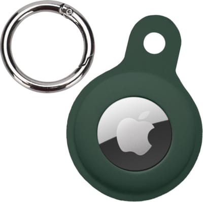 Hoesje Geschikt voor Apple AirTag-Sleutelhanger Houder Siliconen Hoes - Hoes Geschikt voor Apple AirTag Hoesje - Donkergroen