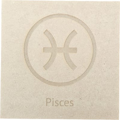 MGM Trading - Horoscoop - Vissen - Pisces - 3mm MDF - 15 bij 15 cm - Laser gegraveerd