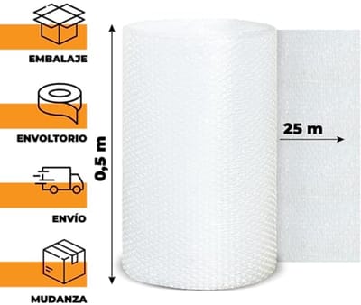 Luchtkussenfolie 0,5m breed en 25m lang - Perfect voor verpakking en verhuizen