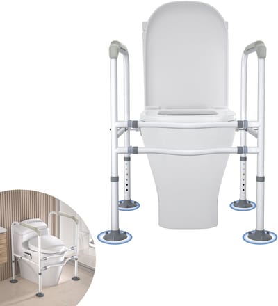 Opstahulp, toiletondersteuning, toiletondersteuning, toiletten, opstahulp voor senioren en mensen, toiletzitverhoging, toiletkruk, antislip, 6-traps instelling, tot 200 kg