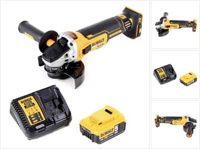 DeWalt DCG 405 P1 accu haakse slijper 18V 125mm borstelloos + 1x oplaadbare accu 5.0Ah + lader