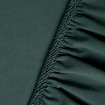 Kayori Shizu Hoeslaken Jersey Stretch - 70-80x200-220cm - Matrasdikte 35cm - Rondom Elastiek - Biologisch Katoen - Strijkvrij - Donkergroen