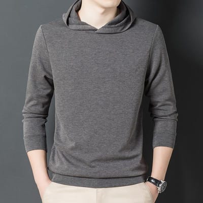 Herfst Nieuw Chinees Jeugd Heren Hoodie Heren Casual Effen Kleur Mode Trendy Onderkleding Herenkleding 4XL gray