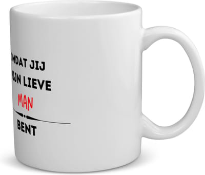 Akyol - omdat jij mijn lieve man bent koffiemok - theemok - Vriend/vriendin - de liefste man - valentijnsdag - verjaardag - cadeautje voor vriendje - kado - geschenk - 350 ML inhoud