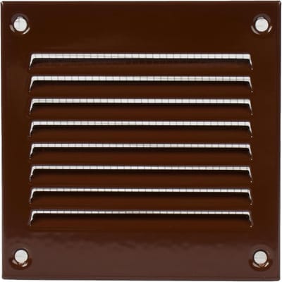 Ronde Luchtrooster met Insectenhor voor Binnen en Buiten - 10x10 cm - Bruin Staal