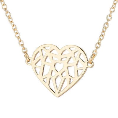 24/7 Jewelry Collection Hart Ketting - Goudkleurig