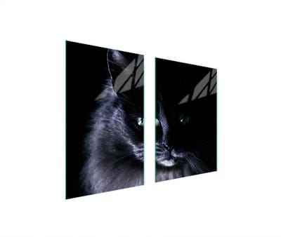 TMK ArtDeko Serie - Snijplank - Glazen Beschermplaat - 65x52 cm - Motief Kat