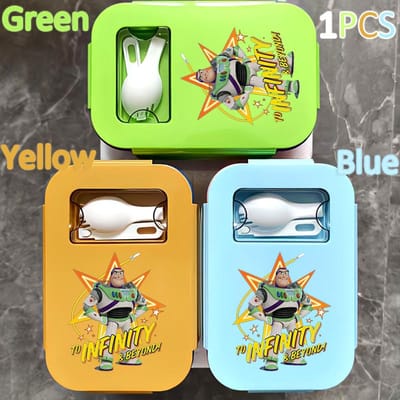 Lunchbox 1000ML Toy Story Bento Lunchbox Voedseldoos Blauw Ingepakte Doos Sheriff Woody Pride Buzz Lightyear Kinderen Gttf Green 1PCS