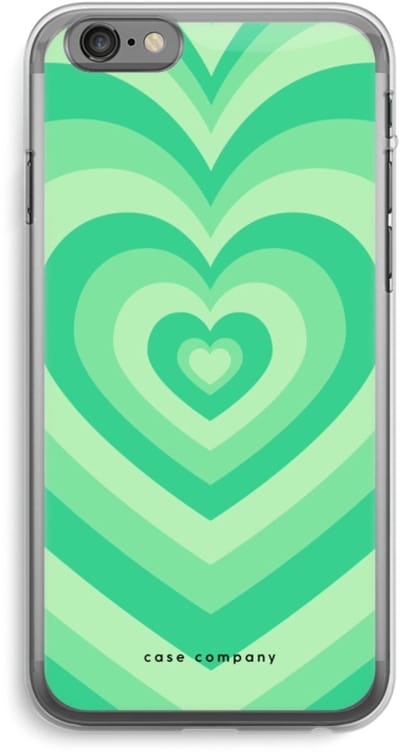Case Company® - Hoesje geschikt voor iPhone 6 PLUS / 6S PLUS hoesje - Hart Groen - Soft Cover Telefoonhoesje - Bescherming aan alle Kanten en Schermrand