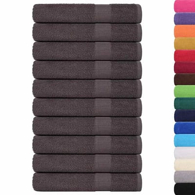 vidaXL - Handdoeken - FROGN - 10 - st - 100x200 - cm - 360 - g/m² - antraciet