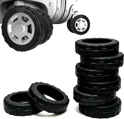 8-delige set siliconen bagagewielhoezen, universele bescherming voor koffers, geluiddemping en krasbestendig, ideaal voor reizen, zwart, 5.5 * 5.5 * 1.5 cm