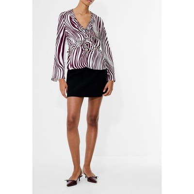 French Connection Ziggy Lara Viscose Top Bordeaux Red/porcela Bordeaux Red/por Größe: 10 | Longsleeves Outlet | Damen | Rot