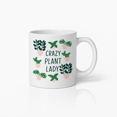 Crazy Plant Lady Mok 330ml – Grappige Botanische Koffiebeker Cadeau voor Plantenliefhebbers en Tuinliefhebbers