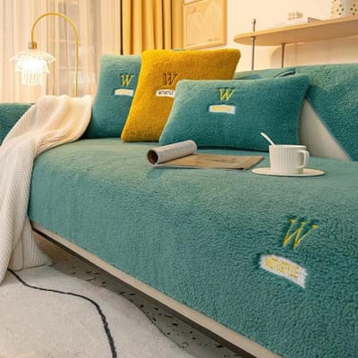Winter Warm Lamsvacht Sofa Handdoek Dik Zacht Pluche Sofa Hoes Antislip Hoeslakens L-vormige Modulaire Bank Hoes Woondecoratie 70x70cm 1pc