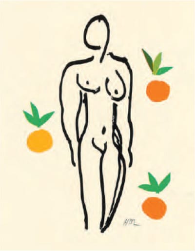 Henri Matisse - Naakt met sinaasappels - Kunstposter - 40x50 cm