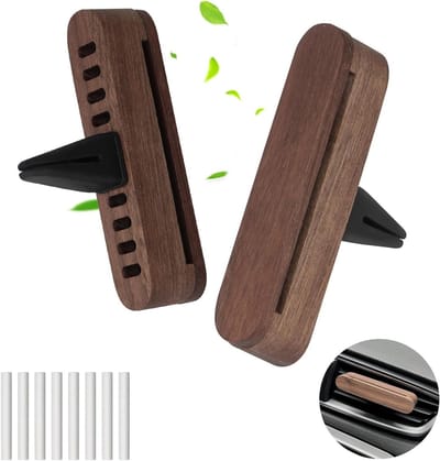 Allecto Plus - Houten Auto Aroma Diffuser met 8 Navulbare Pads - Auto Luchtverfrisser - Interieur Verfrisser voor Meer Rijplezier