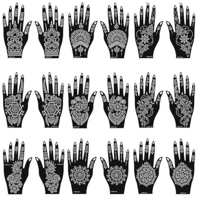 Tijdelijke Henna Tattoo SJablonen - 18 Vellen voor Arabische Tatoeages