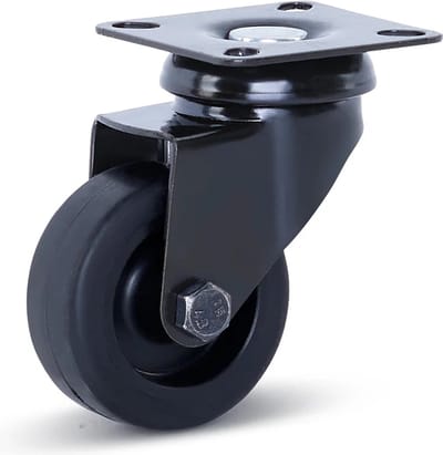 Meubel zwenkwiel zwart met topplaat - 50mm - 40kg