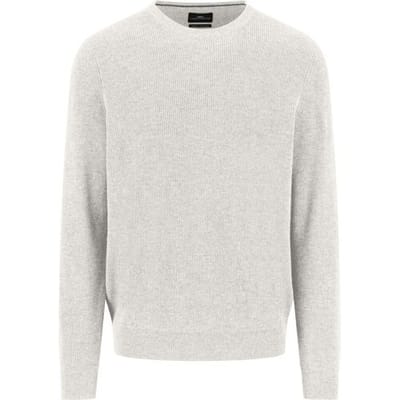Fynch-Hatton Trui O-Neck Uni Color Texture Merino Cashmere Winter White / male
