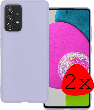 Hoesje 2 Stuks - Geschikt voor Samsung Galaxy A52s 5G - Sterk & Shockproof - Case Siliconen - Back Cover - Telefoon Hoes - Lila