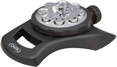 Gazonsproeier Metaal - Waterverspreider - Gazon Besproeien - 8 Sproeipatronen - 24.5 cm - Zwart Zilver