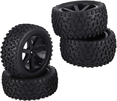 Set van 4 Rubber Banden voor 1/10 RC Trucks en Buggy's - Geschikt voor Crawler Auto's en RC Wielen (Zwart)