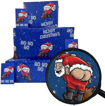 Grappig kerst inpakpapier en cadeaulabels - Onbeleefde kerstmomenta voor mannen en vrouwen