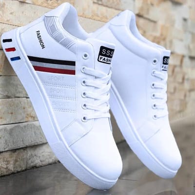 Heren High-Top Sneakers Mode Leer Casual Schoenen Vetersluiting Platform Gevulkaniseerde Schoenen voor Heren Nieuwe Enkellaarsjes Hombre 39 white