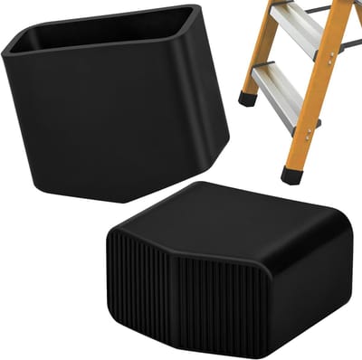 Ladderpoten - Antislip doppen - Vloeren Beschermen - Diepe Antislip Groeven - 20 x 40 mm - Zwart