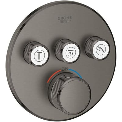 GROHE Grohtherm SmartControl Thermostatiche Douchekraan - Inbouw mengkraan - Met omstelling - Rond - Hard graphite geborsteld (mat donkergrijs)