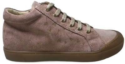 Naturino - Dord - Mt 28 - rits veter bumper bling bling gouden print lederen hoge sneakers - roze