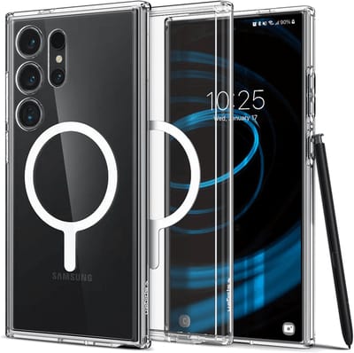 Spigen - Samsung Galaxy S24 Ultra Hybrid OneTap Ring MagFit hoesje - Ultra Hybrid - Ingebouwde ringhouder - Perfecte pasvorm - Wit
