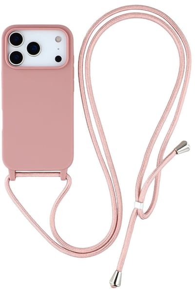 Coverup Hoesje - Geschikt voor iPhone 17 Pro Hoesje - Coverup Siliconen Back Cover met Koord - Roze