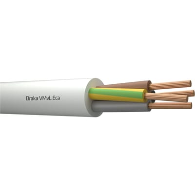 Flexibele Vinyl Kabel 4G1Mm² Klasse 5 Wit Eca - 803872 [100 Meters]
