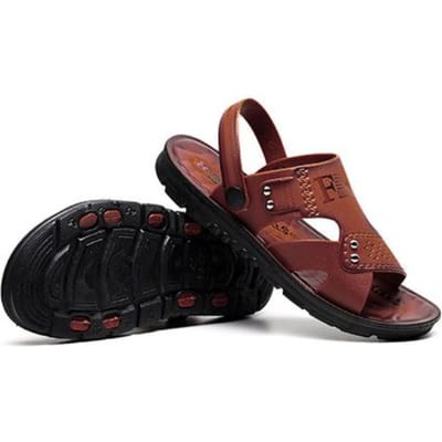 WTEMPO Heren Zomersandalen Holle Zachte Zool Dikke Zool Slippers Buiten Strand Schoenen Binnen Antislip Pantoffel Draagbare Wandelschoenen 46 bruin