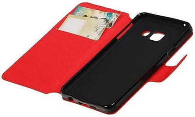 Cross Pattern TPU Bookstyle Hoesje - Wallet Case Telefoonhoesje - Geschikt voor Samsung Galaxy A3 (2016) Rood