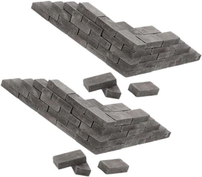 Dailygoods - Toyvian 100 stuks mini-bakstenen om te knutselen, poppenhuis, baksteen, accessoires, miniatuur, ornamenten, grijs, doe-het-zelf, modelbouw, bouwstenen, bakstenen, landschap, decoratie, spoorweg,